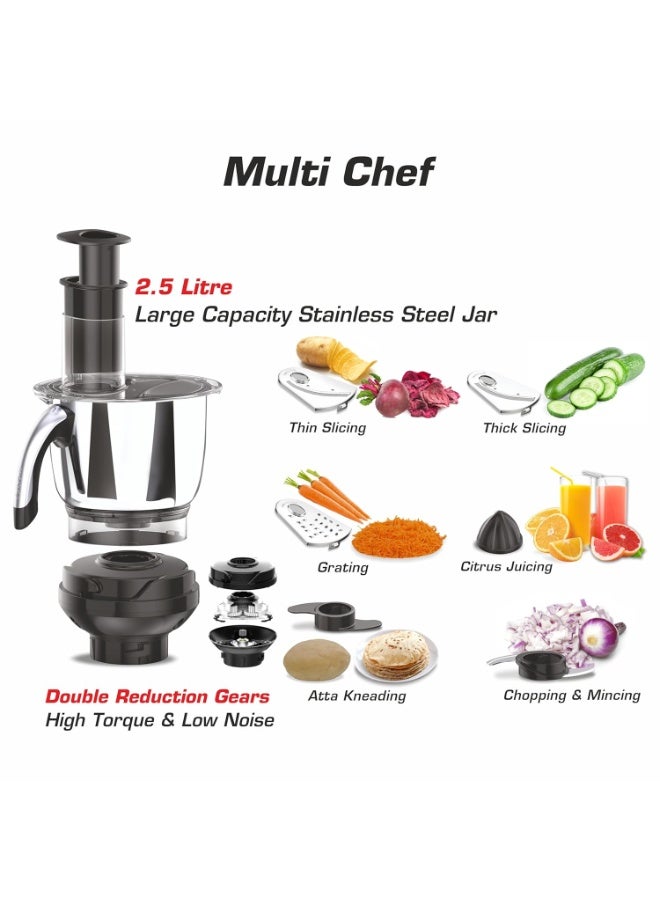 Vidiem Vstar ADC 750W Mixer Grinder | 5-in-1 Juicer & Multi Jar | Stainless Steel Blades, Self Lock, Atta Kneader, Citrus Juicer, Slicer, Chopper | 2-Year Product + 5-Year Motor Warranty - Image 2